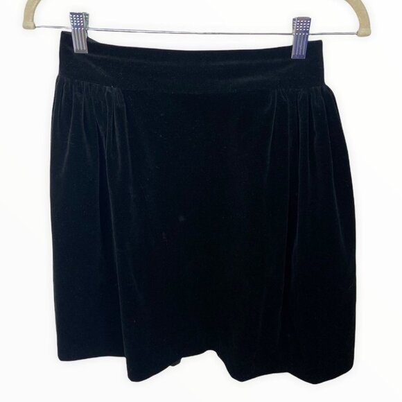 Milly Of New York Black Velvet Mini Skirt Original Size‎ 2 Pockets Minimalist - Picture 2 of 8